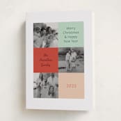 "Tinsel & Joy" - Holiday Cards in Cranberry by Alicia Schultz - Folded Card