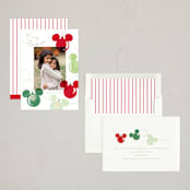 "Disney Mickey Lights" - Holiday Cards in Moss by Baumbirdy - Assembled