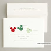 "Disney Mickey Lights" - Holiday Cards in Moss by Baumbirdy - FREE Recipient Addressing