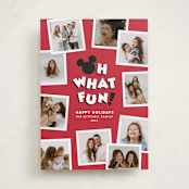 "Disney's Mickey Mouse Fun" - Holiday Cards in Cherry by Jessie Steury - Front