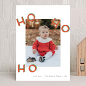 "Triple Ho" - Holiday Cards in Peppermint by Geraldine Sales - Front