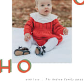 "Triple Ho" - Holiday Cards in Peppermint by Geraldine Sales - Detail