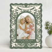 "Heaven and Nature Sing Frame" - Holiday Cards in Pine by Erin German - Front