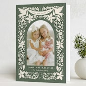 "Heaven and Nature Sing Frame" - Holiday Cards in Pine by Erin German - Folded Card