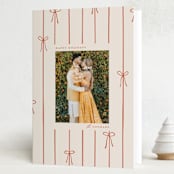 "lines of bows" - Holiday Cards in Cider by Ellen Schlegelmilch - Folded Card