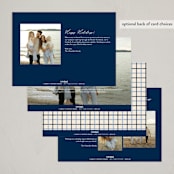 "Ribbon Frame" - Holiday Cards in Navy by Carolyn MacLaren - Back of Card Options