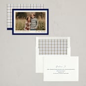 "Ribbon Frame" - Holiday Cards in Navy by Carolyn MacLaren - Assembled
