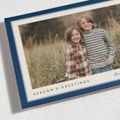 "Ribbon Frame" - Holiday Cards in Navy by Carolyn MacLaren - Detail