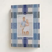"cozy checked plaid" - Holiday Cards in Blueberry by Carrie Moradi - Folded Card
