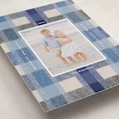 "cozy checked plaid" - Holiday Cards in Blueberry by Carrie Moradi - Detail