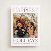 "Modern Editorial" - Holiday Cards in Cranberry by Ekko Studio - Front