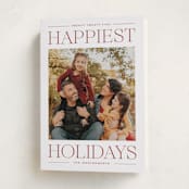 "Modern Editorial" - Holiday Cards in Cranberry by Ekko Studio - Folded Card