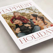 "Modern Editorial" - Holiday Cards in Cranberry by Ekko Studio - Detail