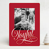 "Joyful Beauty" - Holiday Cards in Cranberry by Stacey Day - Front