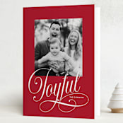 "Joyful Beauty" - Holiday Cards in Cranberry by Stacey Day - Folded Card