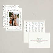 "Holly Leaves Border" - Holiday Cards in Mint by Cass Loh - Assembled
