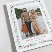"Holly Leaves Border" - Holiday Cards in Mint by Cass Loh - Detail