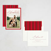 "Borders" - Holiday Cards in Berry by Kelly Schmidt - Assembled