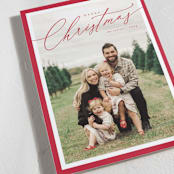 "Borders" - Holiday Cards in Berry by Kelly Schmidt - Detail