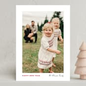 "Modern Border" - Holiday Cards in Candy Cane by Jessie Steury - Front