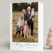 "Uptown Script" - Holiday Cards in Tuxedo by Carolyn MacLaren - Folded Card