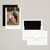 "Uptown Script" - Holiday Cards in Tuxedo by Carolyn MacLaren - Assembled