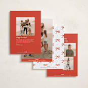 "Ascend" - Holiday Cards in Poinsettia by Paper Raven Co. - Back of Card Options