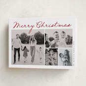 "Handdrawn Christmas" - Holiday Cards in Cherry by Kelly Schmidt - Folded Card