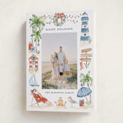 "Beach Holidays" - Holiday Cards in Sea Salt by Sarah Knight - Folded Card