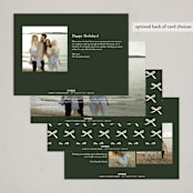 "Elegant Bow Holiday" - Holiday Cards in Evergreen by Chelsea Petaja - Back of Card Options