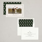 "Elegant Bow Holiday" - Holiday Cards in Evergreen by Chelsea Petaja - Assembled