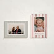 "painted lines" - Holiday Cards in Berry by Christy Hy Lee - Photo Orientation Options