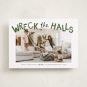 "wreck the halls with boughs of jolly" - Holiday Cards in Tree Farm by Kamala Nahas - Front