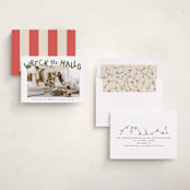 "wreck the halls with boughs of jolly" - Holiday Cards in Tree Farm by Kamala Nahas - Assembled