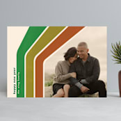 "Groovy Stripe" - Holiday Cards in Avocado by 2birdstone - Front