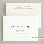"Us Again" - Holiday Cards in Pine by Robert and Stella - FREE Recipient Addressing