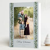 "evergreen garlands" - Holiday Cards in Winter Sky by Rebecca Durflinger - Folded Card