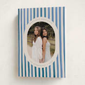 "Vintage Stripes" - Holiday Cards in Blue Jay by Teju Reval - Folded Card