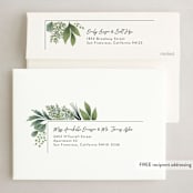 "Crimson Holiday" - Holiday Cards in Moss by Kimberly Morgan - FREE Recipient Addressing