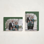 "Curve" - Holiday Cards in Pine by Brianne Larsen - Photo Orientation Options