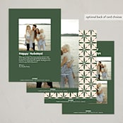 "Textiles" - Holiday Cards in Evergreen by Megan Cash - Back of Card Options