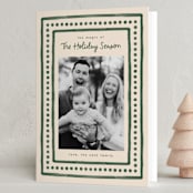 "Textiles" - Holiday Cards in Evergreen by Megan Cash - Folded Card