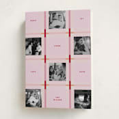 "Plaid Squared" - Holiday Cards in Strawberry by Inkblot Design - Folded Card