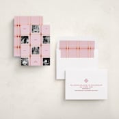 "Plaid Squared" - Holiday Cards in Strawberry by Inkblot Design - Assembled