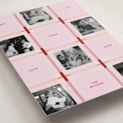 "Plaid Squared" - Holiday Cards in Strawberry by Inkblot Design - Detail