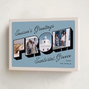 "Vintage Postcard" - Holiday Cards in Sky by Claudia Orengo - Folded Card