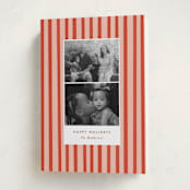 "Striped Snaps" - Holiday Cards in Candy Cane by Bethan - Folded Card
