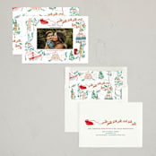 "Rockin' around the world" - Holiday Cards in Peppermint by Sarah Knight - Assembled