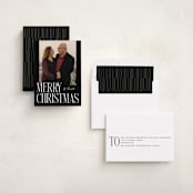 "Merry Stack" - Holiday Cards in Coal by Ekko Studio - Assembled