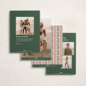 "Festive Block Print" - Holiday Cards in Caramel by Teju Reval - Back of Card Options